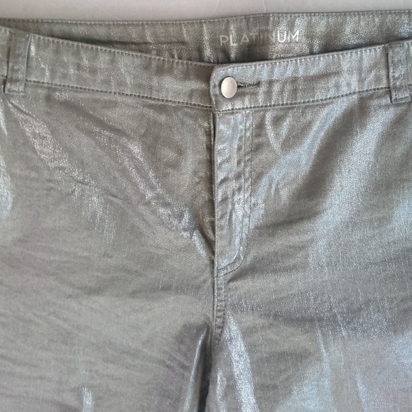 Chico's Jeans Chicos Platinum Metallic Silver Jeans Size 35 8
