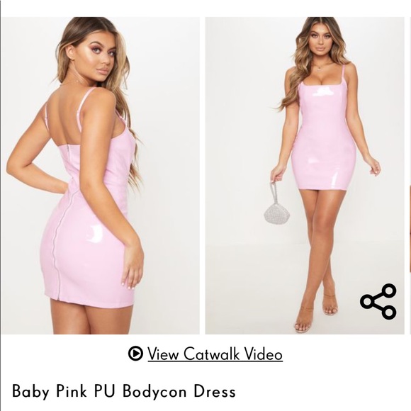 Baby Pink vinyl dress Dresses Images 2022