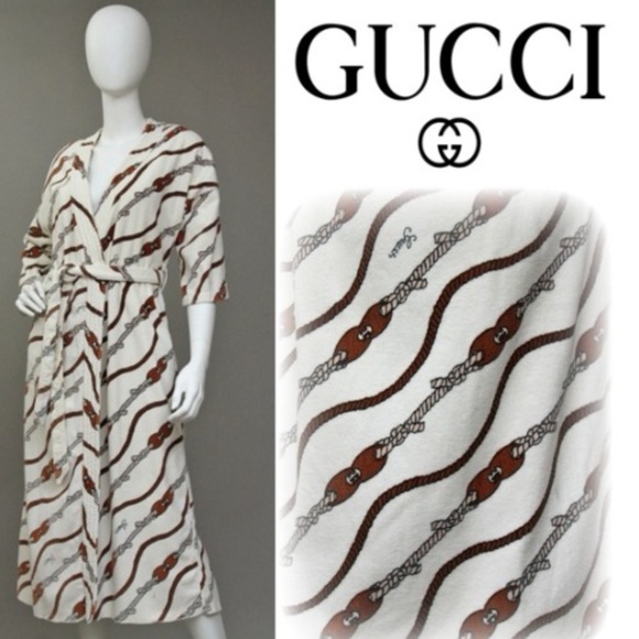 Gucci Intimates & Sleepwear Vintage Gucci Signature Nautical Theme Bathrobe Poshmark