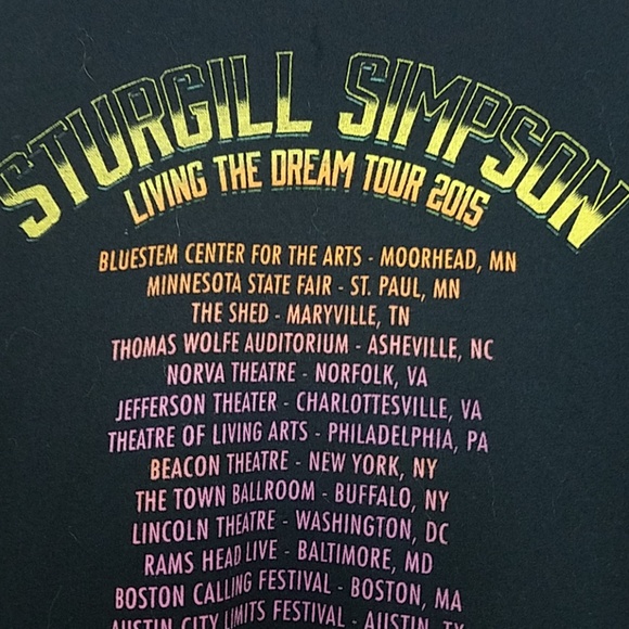 Next Level Apparel Tops Sturgill Simpson Living The Dream Tour 25 Tee