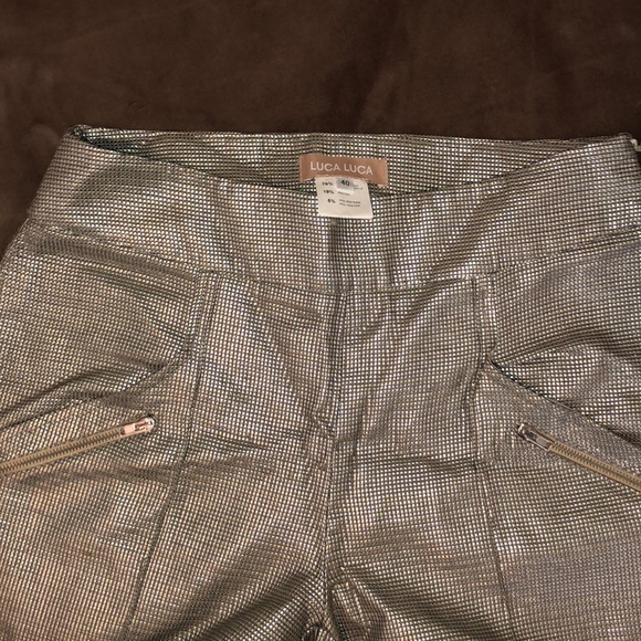 LUCA LUCA Pants & Jumpsuits Designer Metallic Pants Poshmark