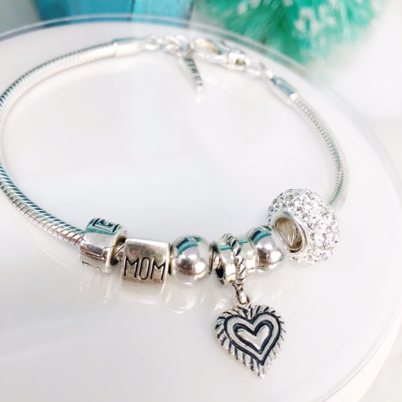 Carlo Biagi Jewelry Biagi 925 European Bead Charm Bracelet W6 Charms