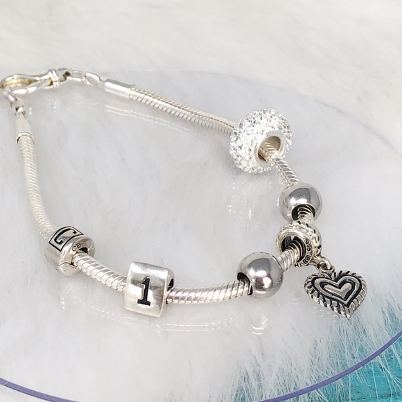 Carlo Biagi Jewelry Biagi 925 European Bead Charm Bracelet W6 Charms