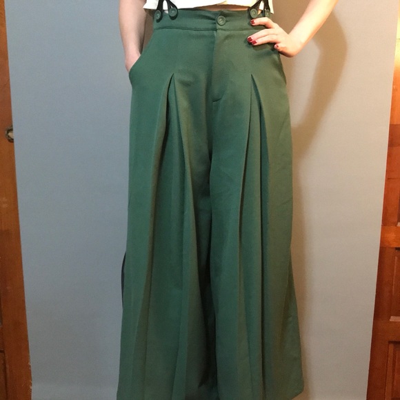 Voodoo Vixen Pants & Jumpsuits Voodoo Vixen Wide Leg Suspender Trousers Poshmark