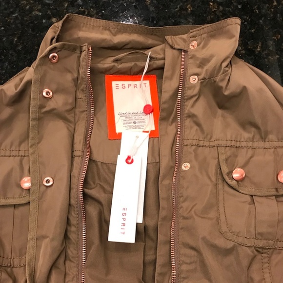 Esprit Jackets & Coats Nwt Esprit Women Utility Jacket Brownkhaki Sz 6 Poshmark