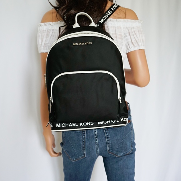 Michael Kors Bags Michael Kors Connie Md Nylon Backpack Black White
