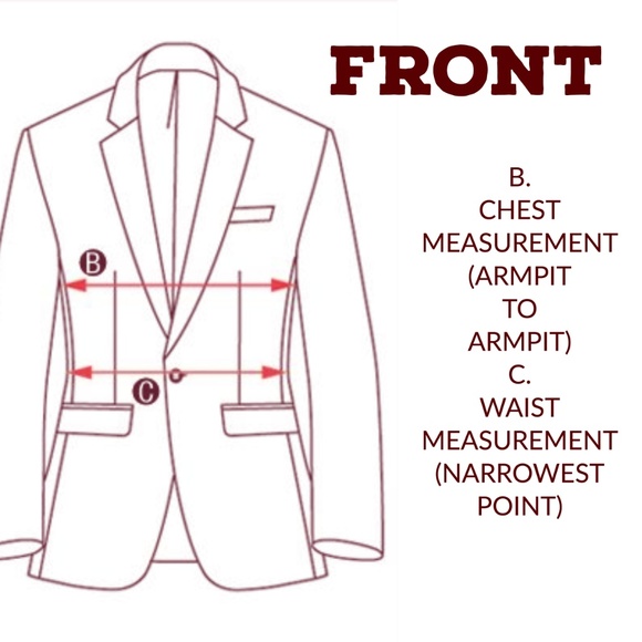 Suits & Blazers Blazer Measurement Guide Poshmark