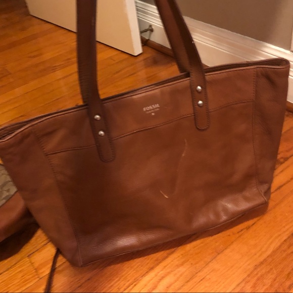 Fossil Bags Fossil Leather Tote Poshmark