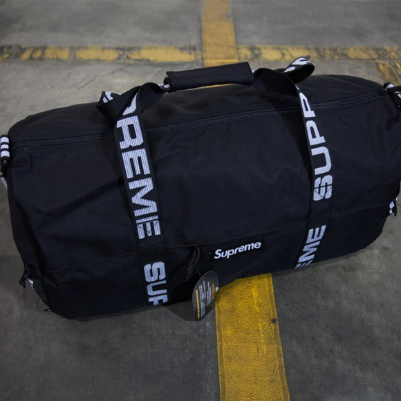 Supreme Large Duffle Bag (ss18) Blackout Literacy Basics