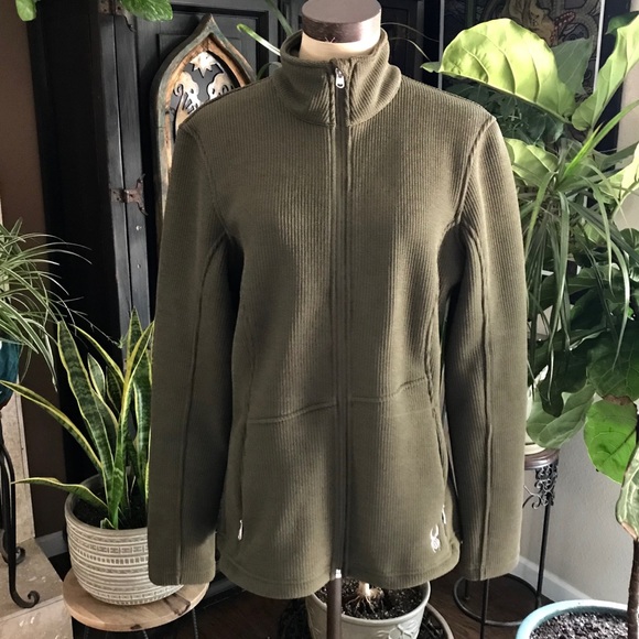 Spyder Jackets & Coats Spyder Olive Green Textured Fleece Lined