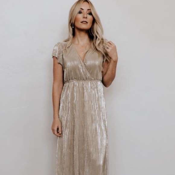 Baltic Born Dresses Baltic Born Gold Athena Maxi Dress Poshmark