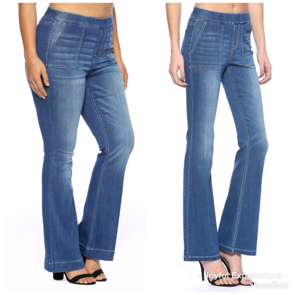 Cello Jeans Medium Wash Nwt Cello Flare Pull On Jeans Poshmark
