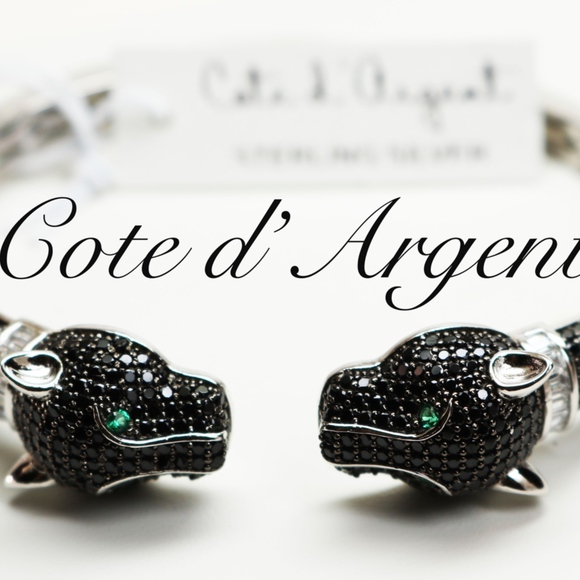 Cote d'Argent Jewelry Rare Cote Dargent Black Crystal Panther
