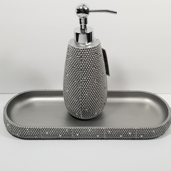 Caro Bath Caro Bathroom Soap Dispenser And Tray Silver Nwt Poshmark