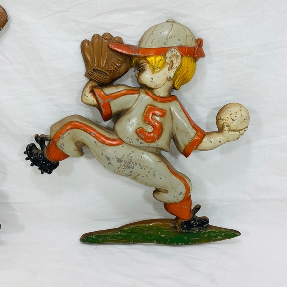 Vintage Accents 2 Vintage Sexton 97s Metal Baseball Players Poshmark