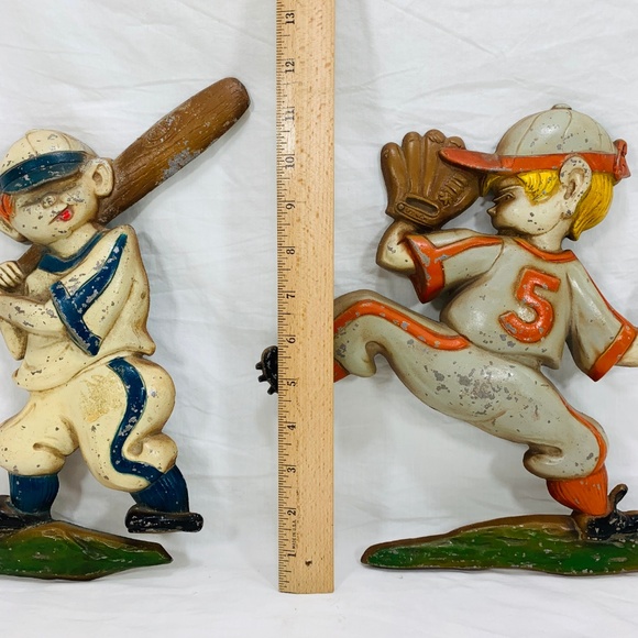 Vintage Accents 2 Vintage Sexton 97s Metal Baseball Players Poshmark