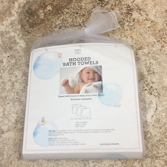baby kiss Bath Baby Kiss 3pack Hooded Towels Pink Grey White Poshmark