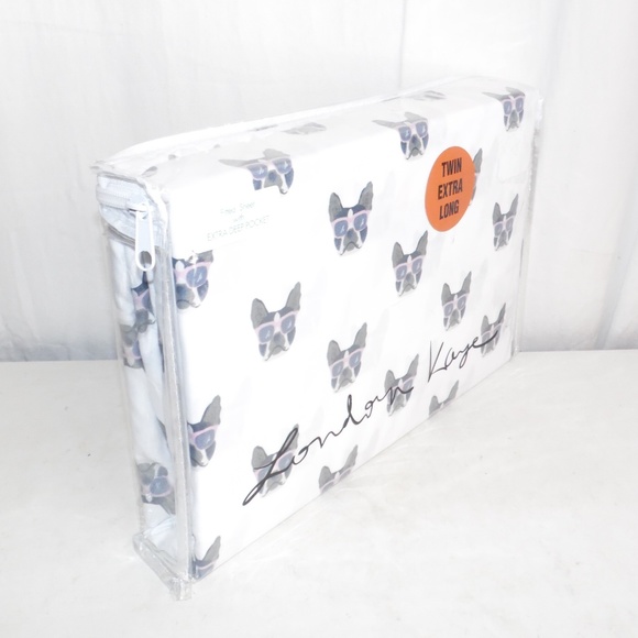 London Kaye Bedding London Kaye Frenchie Bulldog Twin Xl Sheet Set