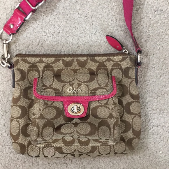 Coach Bags Coach Brown Pink Small Crossbody Poshmark