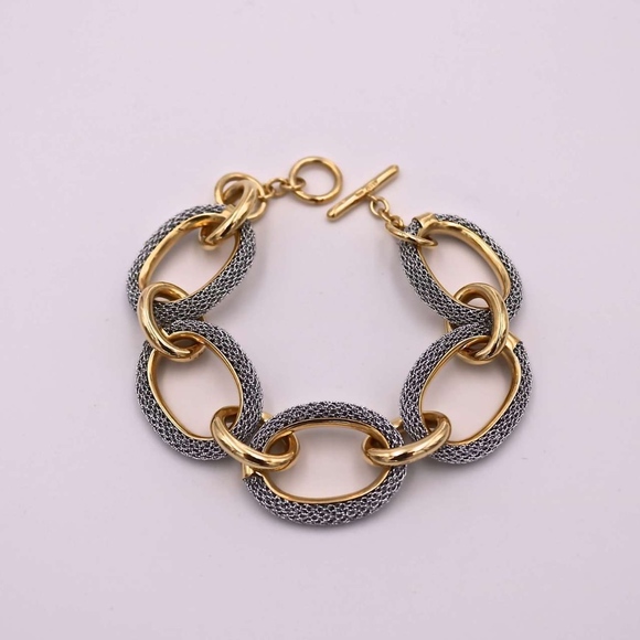 Adami & Martucci Jewelry Am Gold Metal And Silver Mesh Links Bracelet