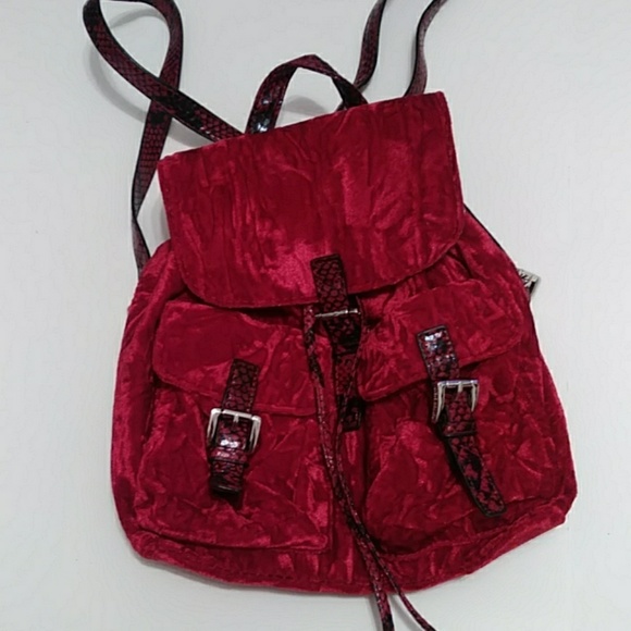 Steve Madden Bags New Red Velvet Backpack Poshmark