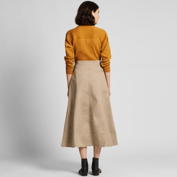 Uniqlo Skirts Uniqlo Button Front Long Chino Skirt White Nwt 6 Poshmark