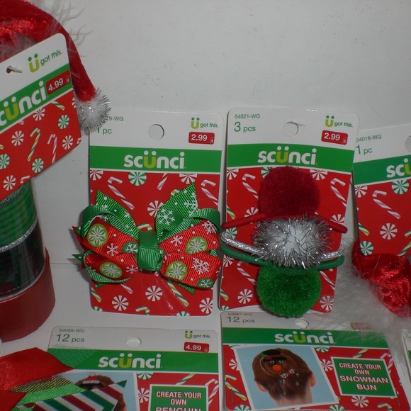 scunci Accessories Scunci Holiday Christmas Hair Ties Bows Elastics