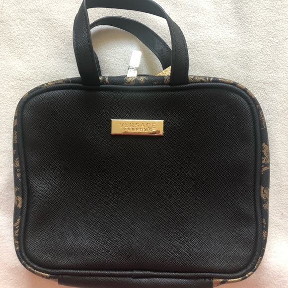 Versace Bags Versace Parfums Black Gold Pouch Makeup Bag Poshmark