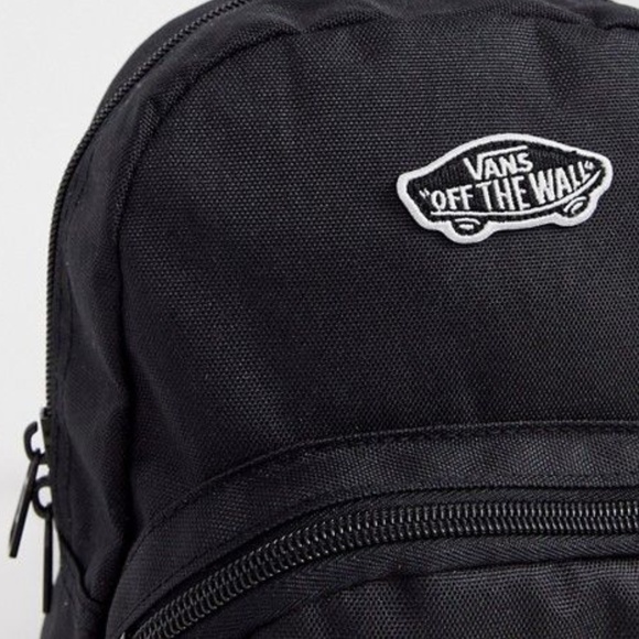 Vans Bags Vans Logo Patch Mini Backpack Solid Black Poshmark