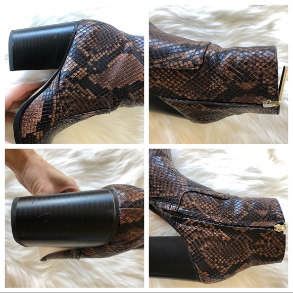 Zara Shoes Euc Zara Heeled Animal Print Ankle Booties Poshmark