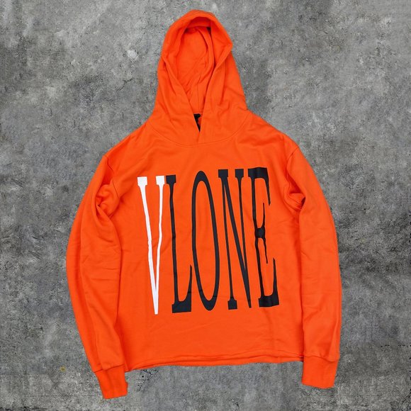 VLONE Shirts Vlone Sxsw Staple Black White On Orange Hoodie