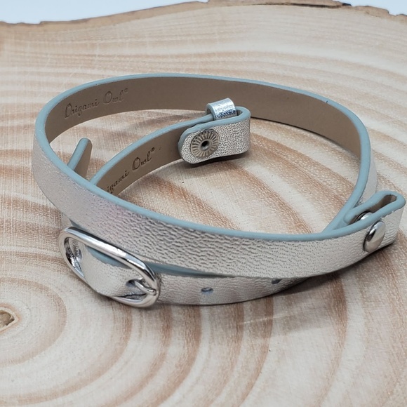 Origami Owl Jewelry Origami Owl Silver Leather Wrap Bracelet Band