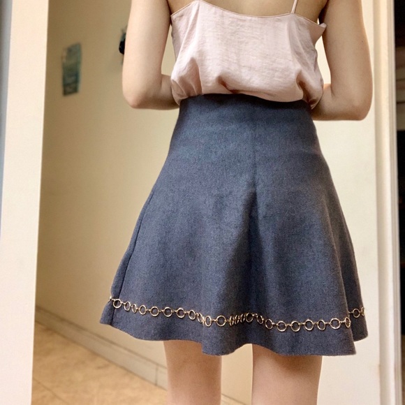 Zara Skirts Zara Grey Chain Mini Skirt Poshmark