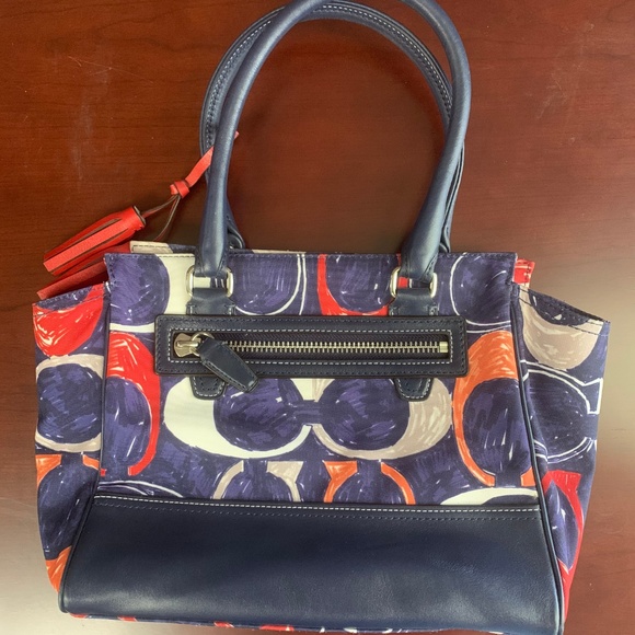 Coach Bags Coach Purse Blue Red Orange White Satchel Poshmark