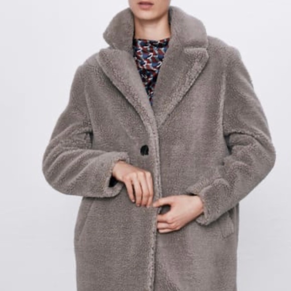 Zara Jackets & Coats Zara Fleece Coatgray Us M L Xl Xxl Poshmark