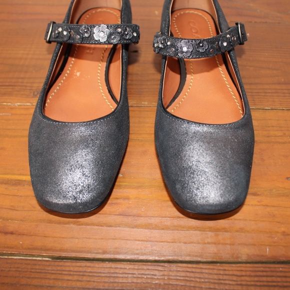 Coach Shoes Coach Mary Jane Floral Embellished Anthracite Flat Poshmark