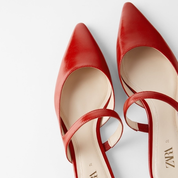Zara Shoes Zara Red Flat Mules Poshmark