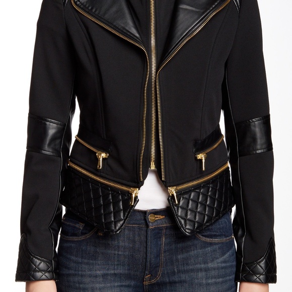 Anthropologie Jackets & Coats Hpfillmore Zip Peplum Moto Blazer
