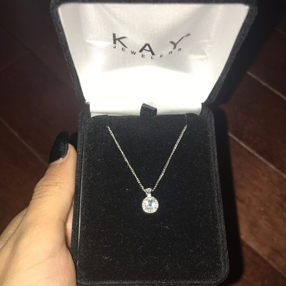 Kay Jewelers Jewelry March Birthstone Silver Necklace