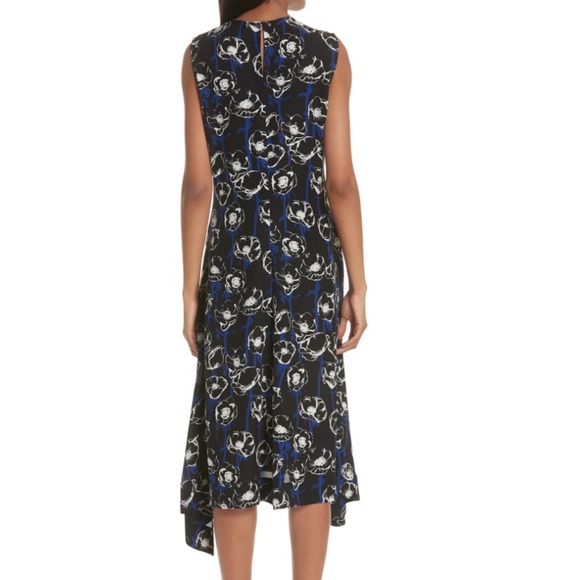 Theory Dresses Theory Nophella Poppy Sharkbite Hem Silk Dress Poshmark
