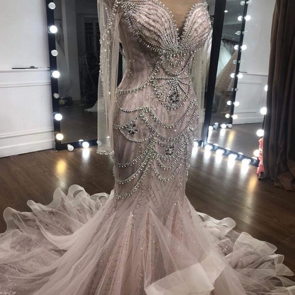 LVLY Bride Dresses Long Sleeve Luxury Wedding Reception Gown Poshmark