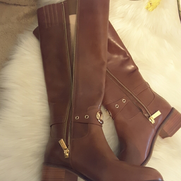 Michael Kors Shoes Michael Kors Leather Boot With Gold Hardware