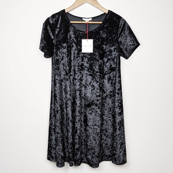 Rolla Coster Dresses Rolla Coaster Nwt Black Cushed Velvet Dress L
