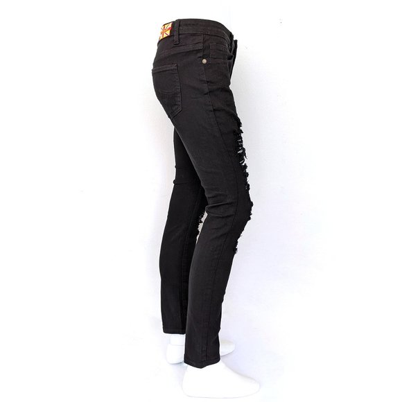 Machine Jeans Nwt Machine Black Skinny Distressed Low Rise Jeans