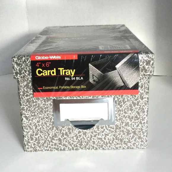 GlobeWeis Office Globeweis Fiberboard Index Card Storage Box 4 X 6