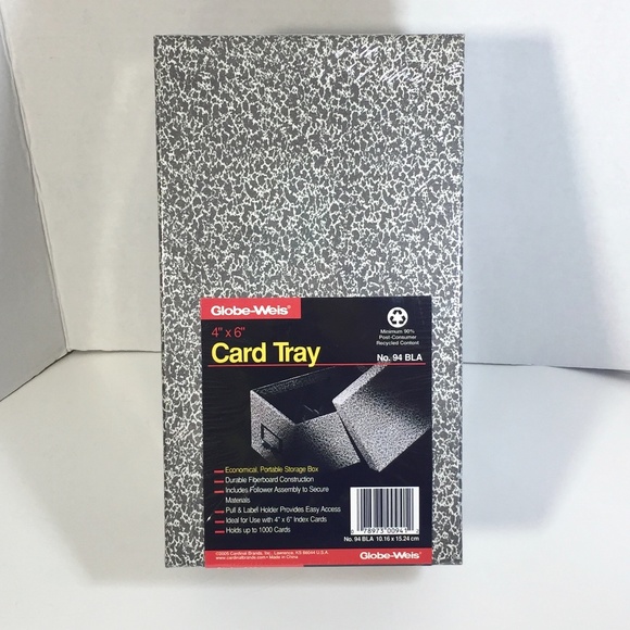 GlobeWeis Office Sold Globeweis Fiberboard Index Card Storage Box