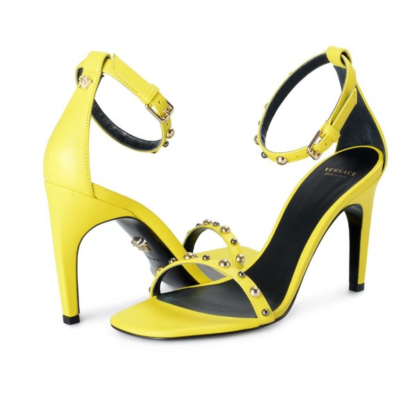 Versace Shoes Versace Yellow Leather High Heel Sandals Shoes Poshmark
