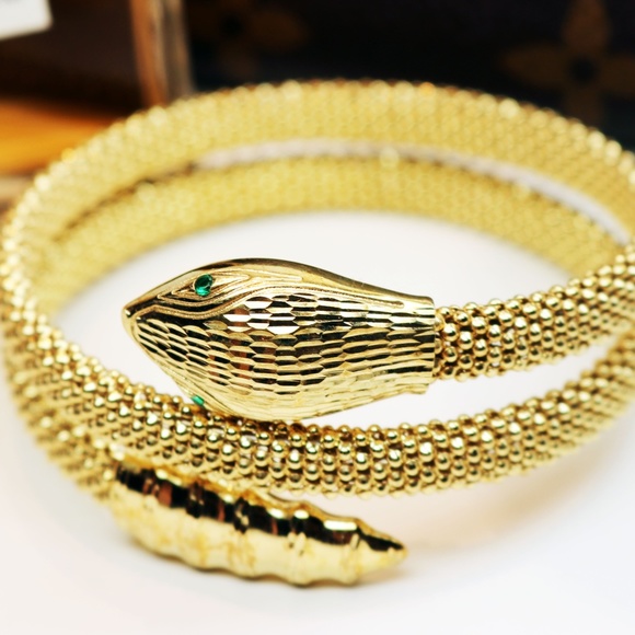 Dyadema Jewelry Dyadema Italian Gold Plated Silver Snake Bracelet