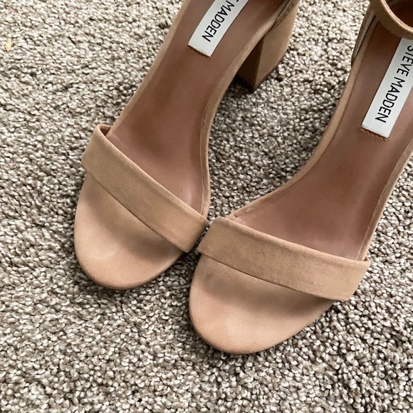 Steve Madden Shoes Steve Madden Irenee Nubuck Tan Block Heel Sandals