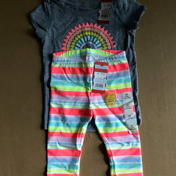 Cat & Jack Matching Sets Cat Jack 3t Toddler Tee Capri Leggings Set